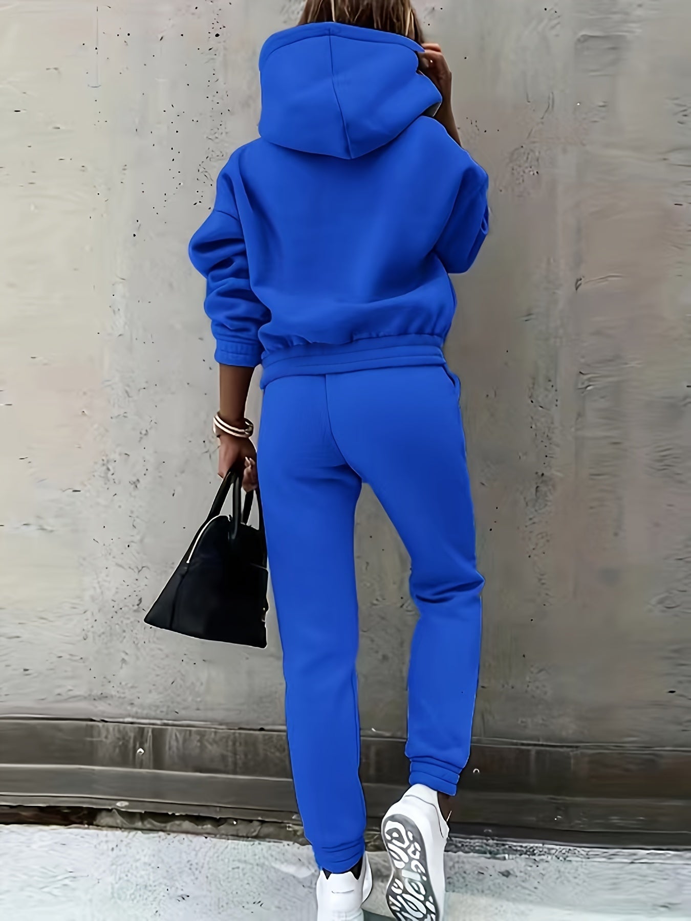 Solid Hoodie & Joggers Two Piece Set