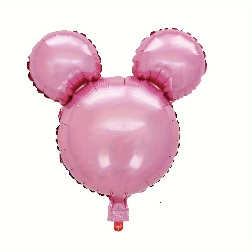 16pcs Mouse Head Birthday Balloons 18' Mouse Aluminum Foil Balloon Pink Balloons
