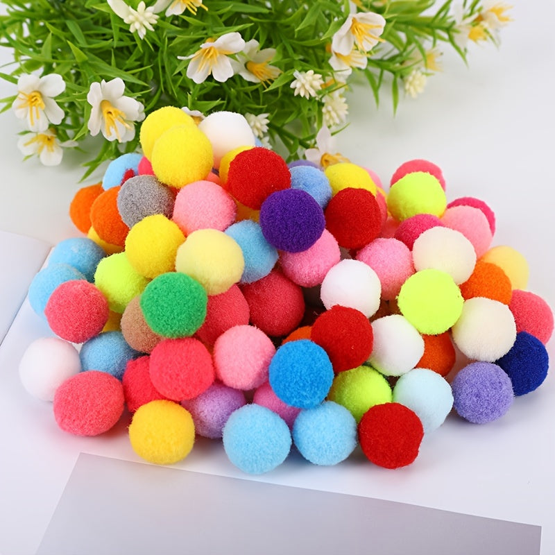 100pcs Mixed Size Pompoms Soft Fluffy Plush Crafts Pom Poms Ball Furball Sewing