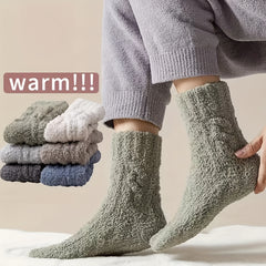 Men's Warm Crew Socks Thick Fluffy Sweat Wicking Winter Socks