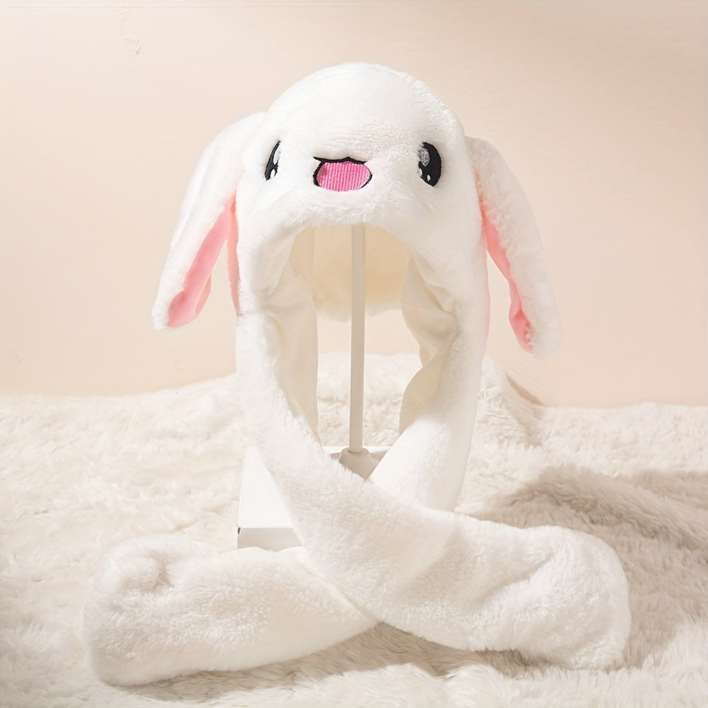 Rainbow Striped Plush Hat Cartoon Ears Animal Hat Ear Warmer Earflap