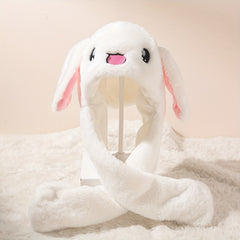 Rainbow Striped Plush Hat Cartoon Ears Animal Hat Ear Warmer Earflap