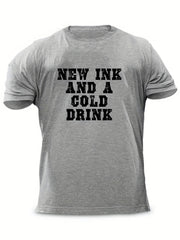 Men's Letter Print T Shirt for Summer Outdoor Activities
