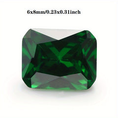 Rectangle Cut Green Zirconia CZ Loose Gemstone