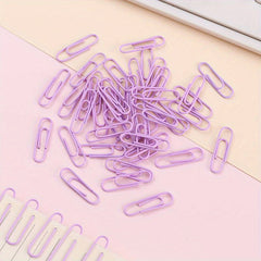 200pcs Boxed Macaron Paper Clip 28mm Office Data Clip Anti Rust Paper Clamp