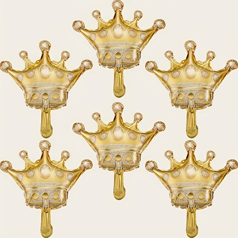 8pcs Golden Small Crown Balloons Kit For Party Decorations