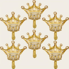 8pcs Golden Small Crown Balloons Kit For Party Decorations