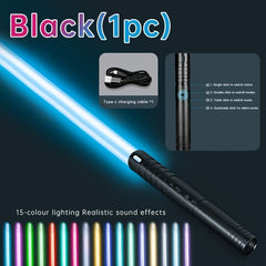 24 9 inch RGB Dueling Sword USB Rechargeable 15 FX 3 Sound Modes
