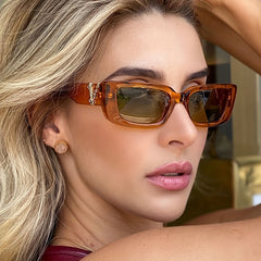 Rectangle Sunglasses For Women Men V Carved Glasses For Beach Party Club UV400