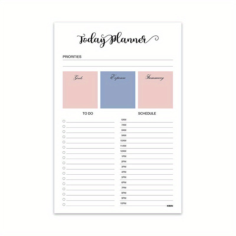 Plaid Pink Flip Up Planner 60 Sheets Daily Weekly Anniversary Story Book