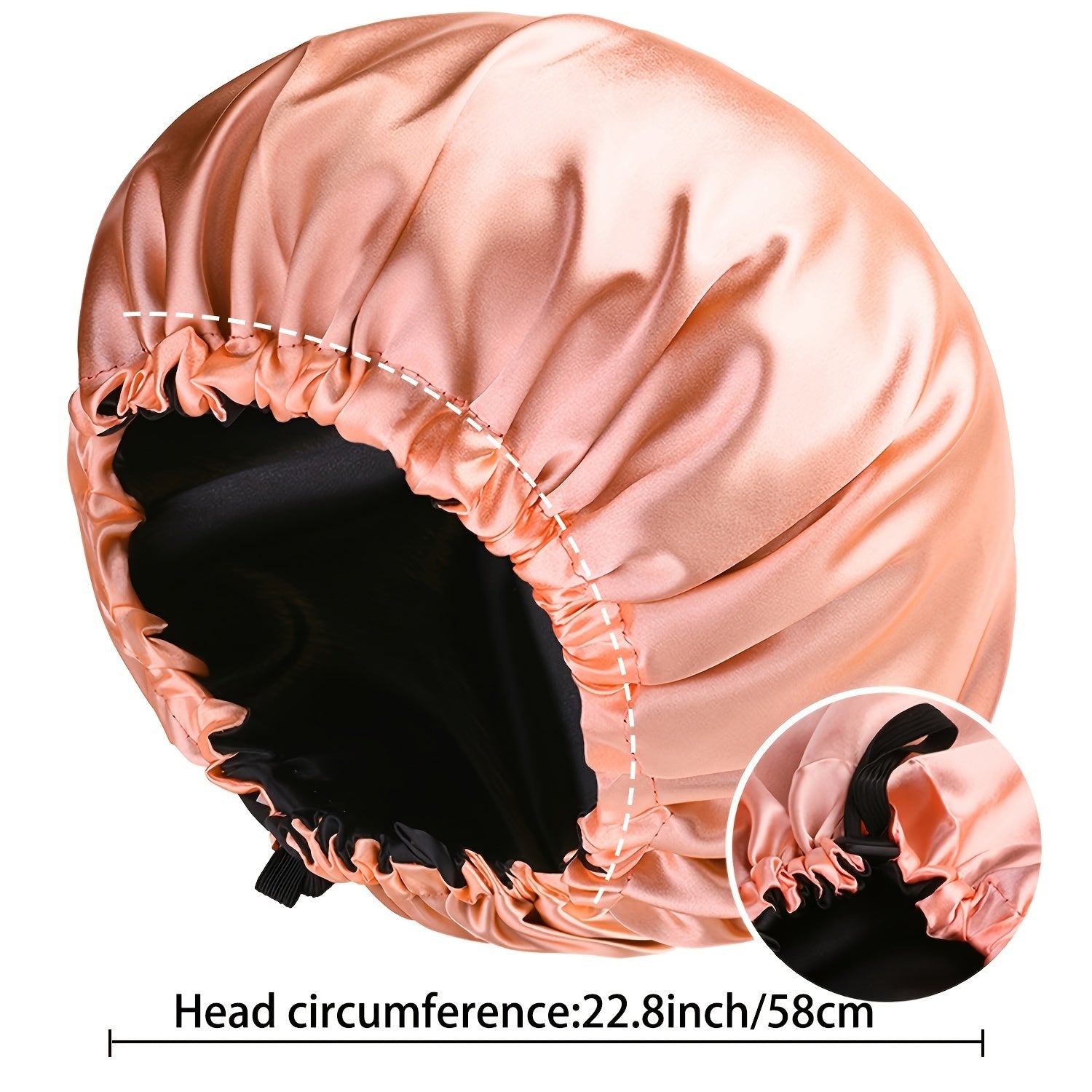 Adjustable Silk Bonnet for Curly Hair - Large Satin Lined Sleep Cap