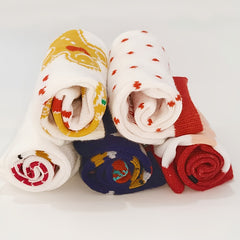 5 Pairs Christmas Print Socks Mid Tube Women's Stockings