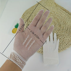 Mesh Breathable Wedding Gloves Solid Bridal Gloves Stylish Women Party