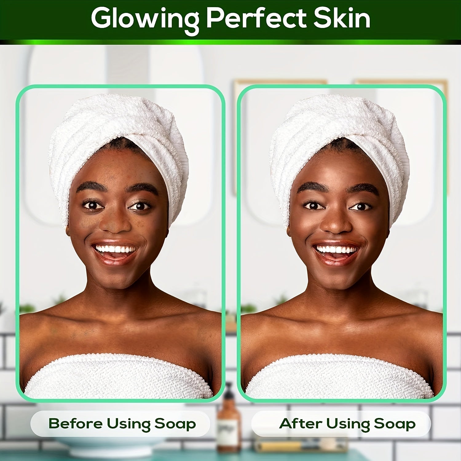 Set of 4 65g African Soap Bars for Hair, Face, and Body