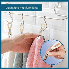 4pcs Woven Cotton Rope Loop Towel Clip Bathroom Towel Hangers