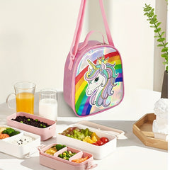Large Capacity Cartoon Insulated Lunch Box PU Waterproof Bento Bag