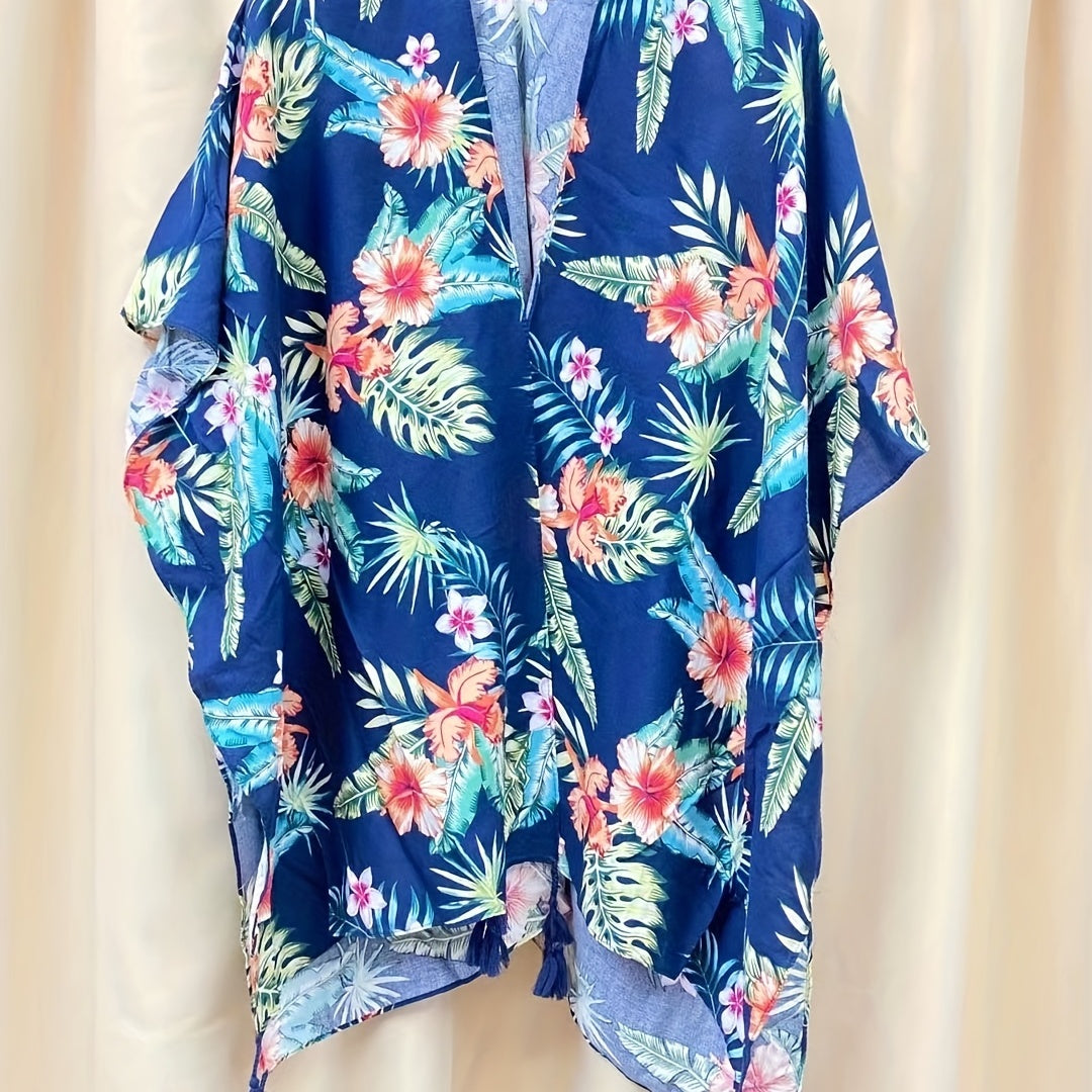Hawaiian Style Floral Print Beach Towel Shawl