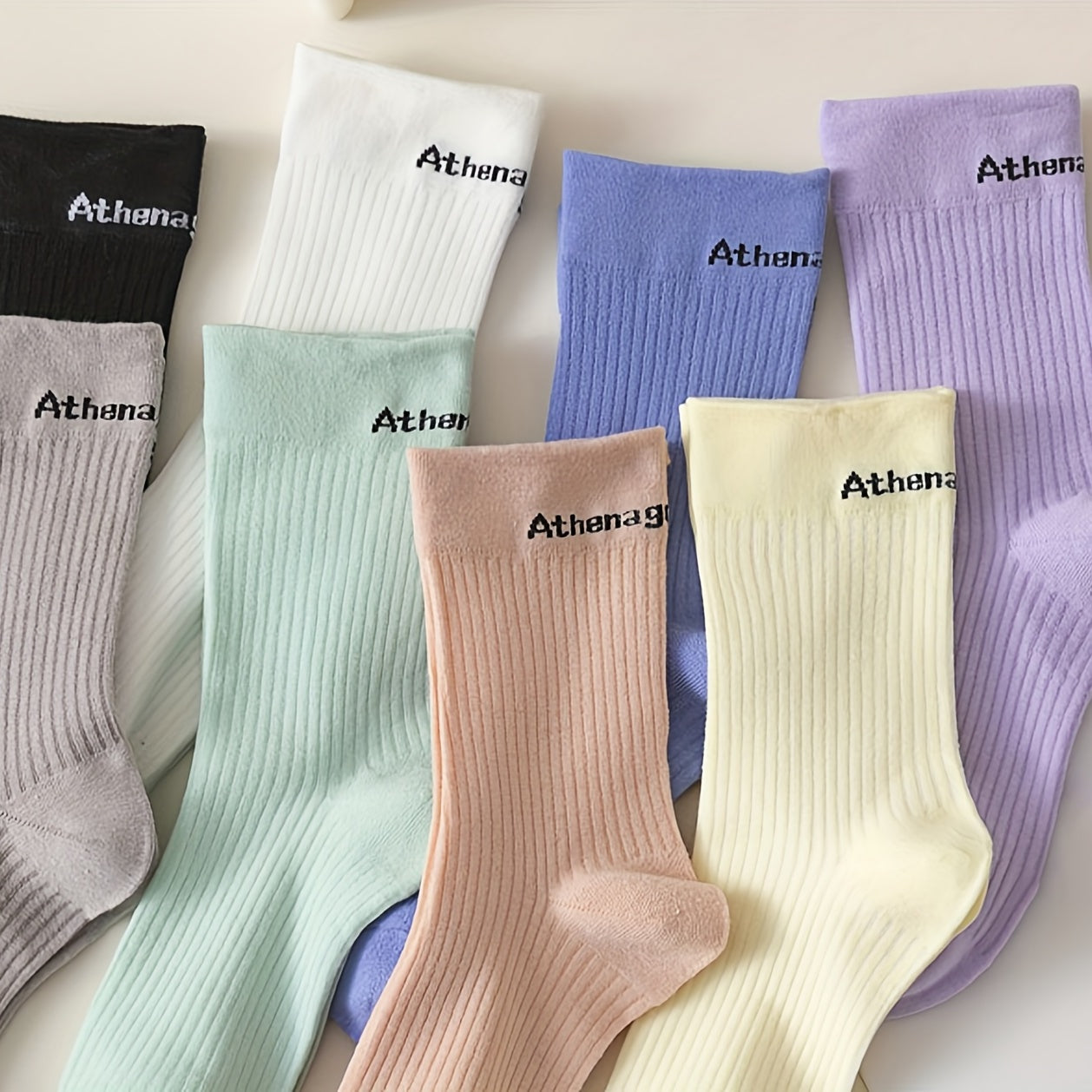 4 Pairs Letter Print Mid Tube Socks Women's Stockings