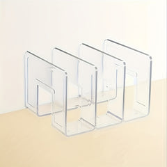 Acrylic Book Stand Transparent Bookshelf Desk Storage Organizer