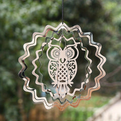 Stainless Steel Owl Bird Pendant Spinning Sequins Charm Dangle DIY