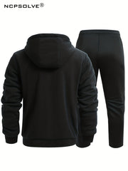 Men's Zip Up Thermal Hooded Jacket & Pants Set
