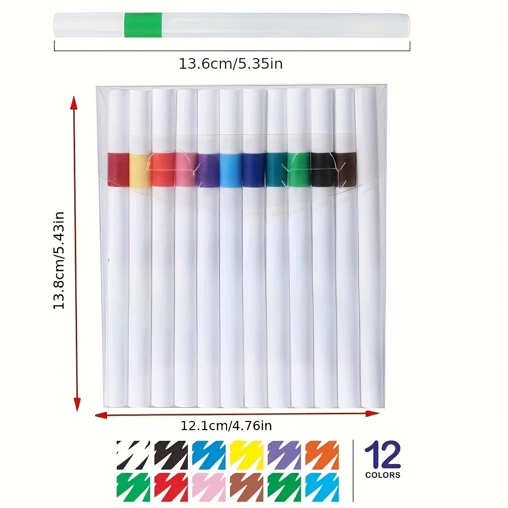 12pcs Quick Dry Acrylic Paint Pens Waterproof Fine Tip for Canvas Wood