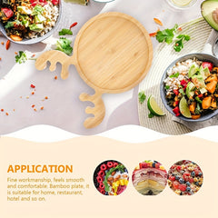 Elk Bamboo Serving Tray Dish Wooden Snack Platters Christmas Deco