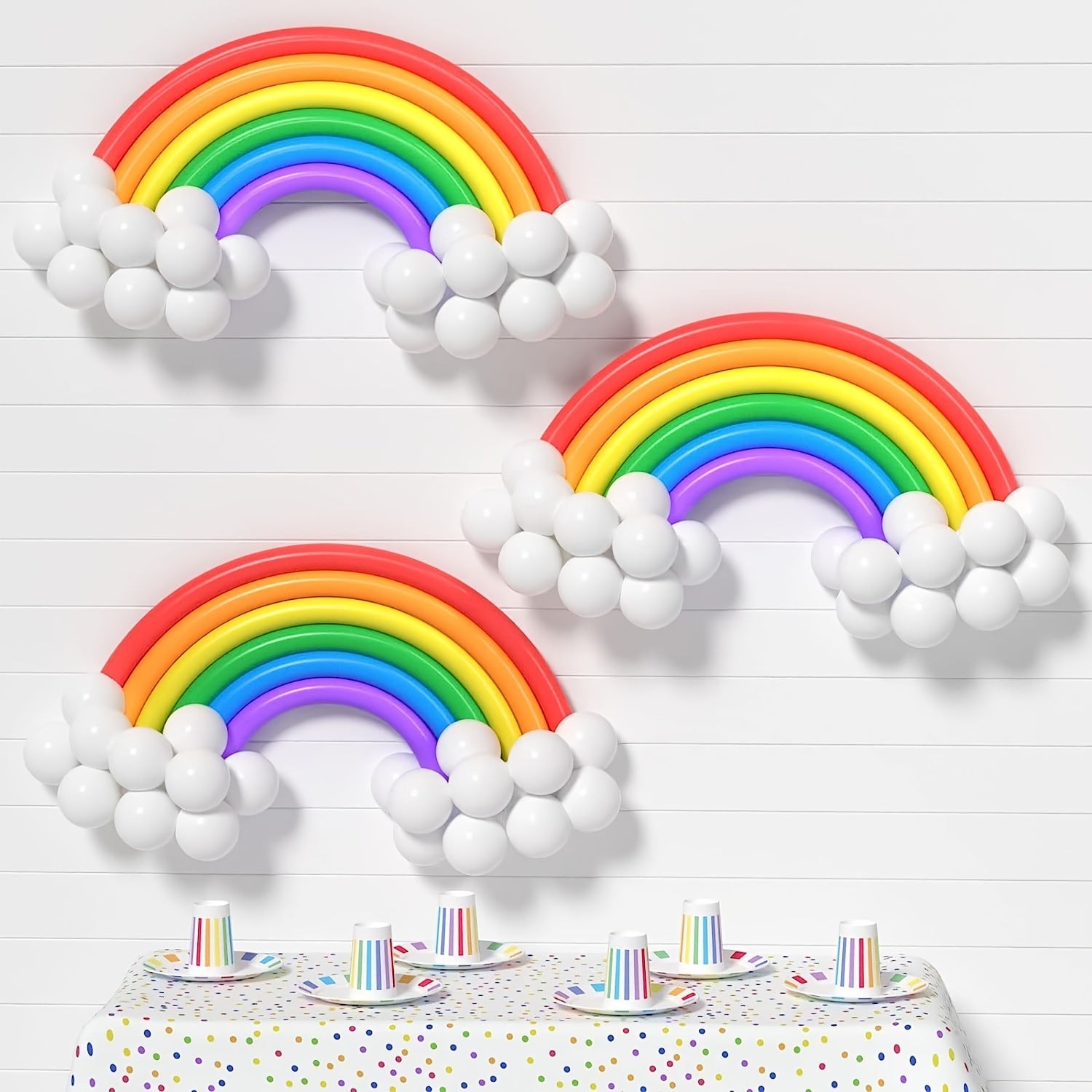 Rainbow Balloons Garland Kit 24pcs and 80pcs Latex Balloons with Pump