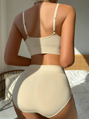 Solid Seamless Push Up Bra & Panties Set