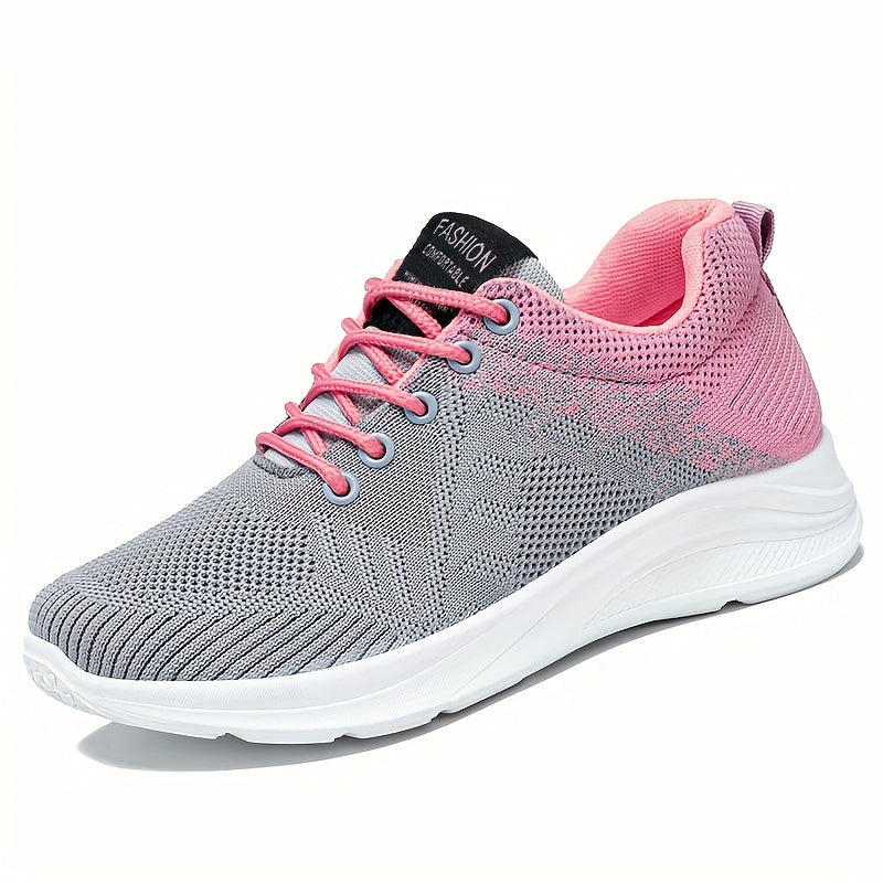 Thick Sole Shock Absorption Lightweight Sneakers Mesh Breathable
