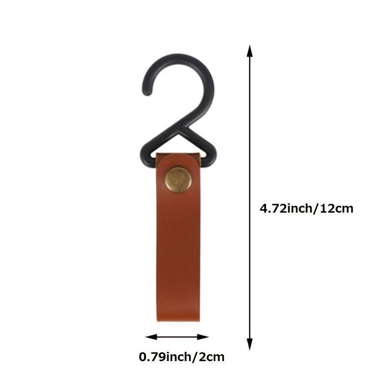 4pcs Leather S Hooks For Hanging Pots Pans Utensils Camping Hook Hanger