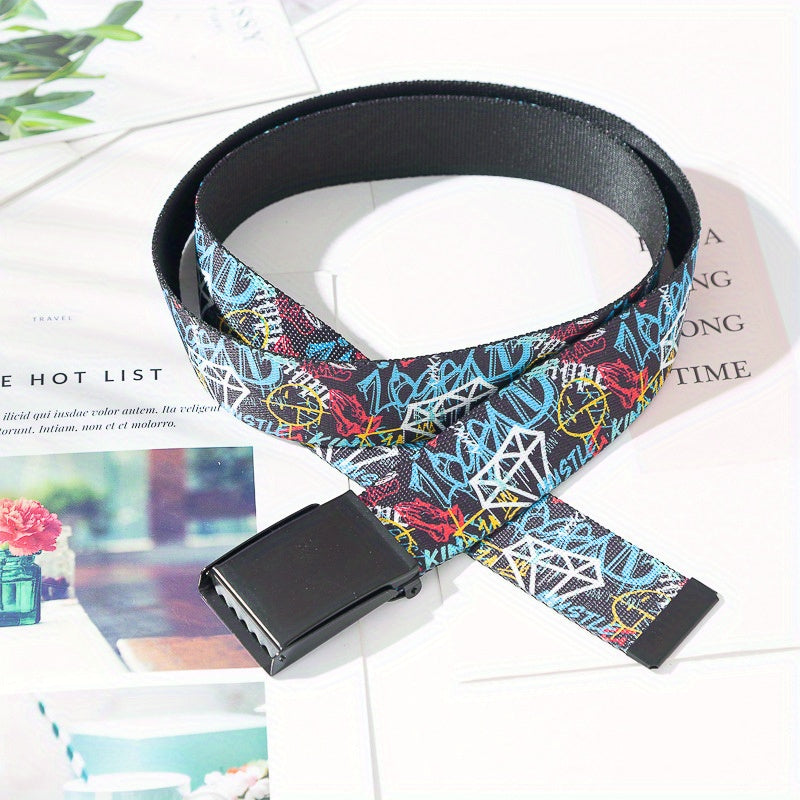 Canvas Belt with Quick Release Buckle for Jeans