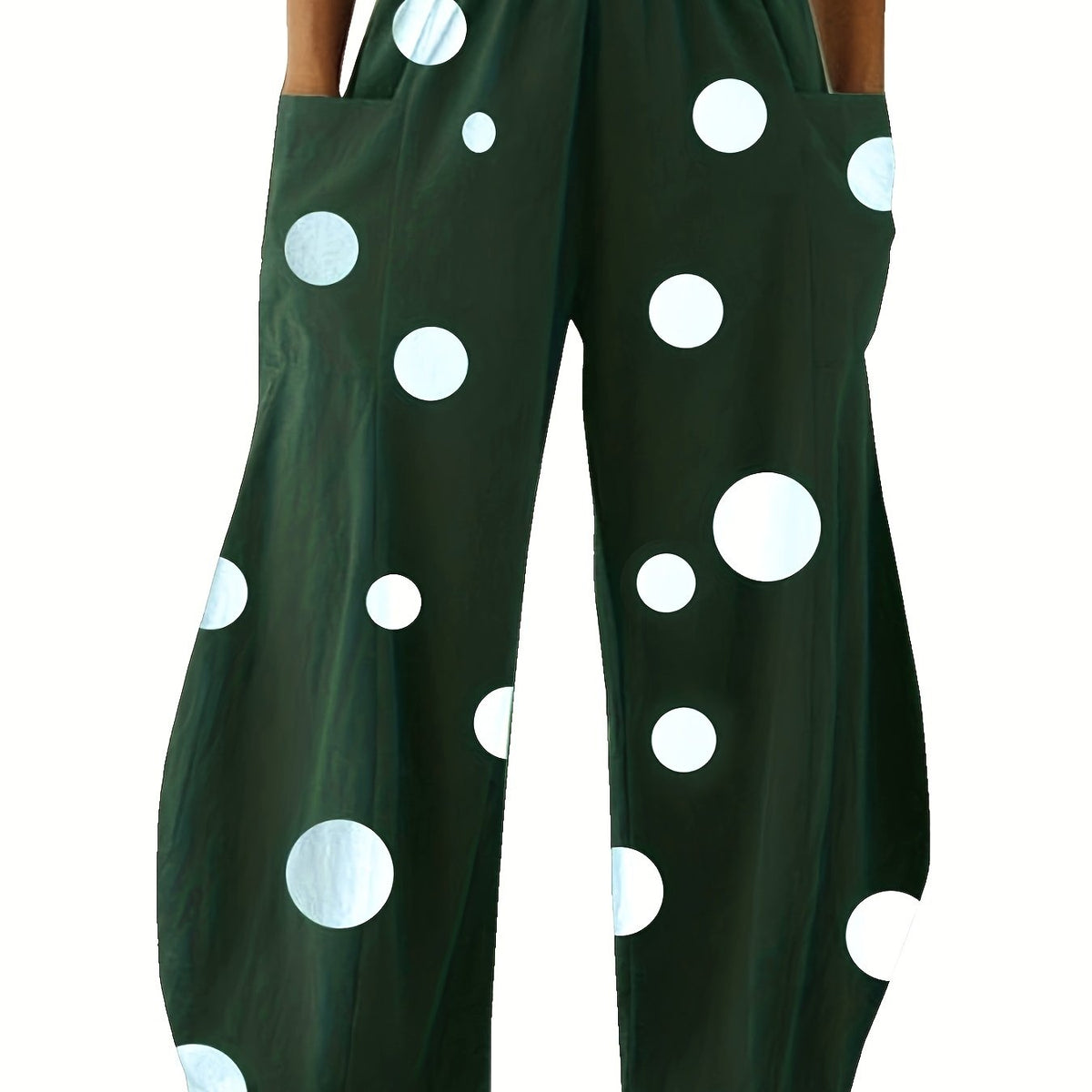  Polka Dot High Waist Wide Leg Pants