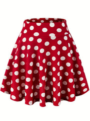 Kpop Polka Dot Skater Skirt Ruffle A Line Mini Skirt