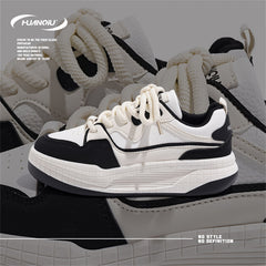 HUANQIU Lace-up Non-slip Skate Shoes Height Increased Sneakers