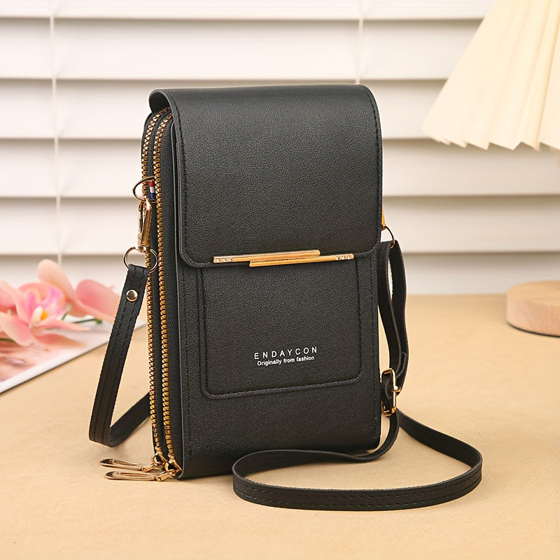 Mini Touch Screen Phone Purse Women's PU Leather Crossbody Bag