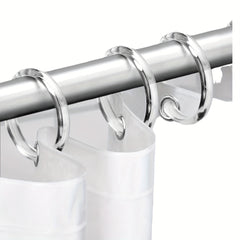 12pcs Plastic Shower Curtain Hooks Transparent Easy Install Bathroom Accessories