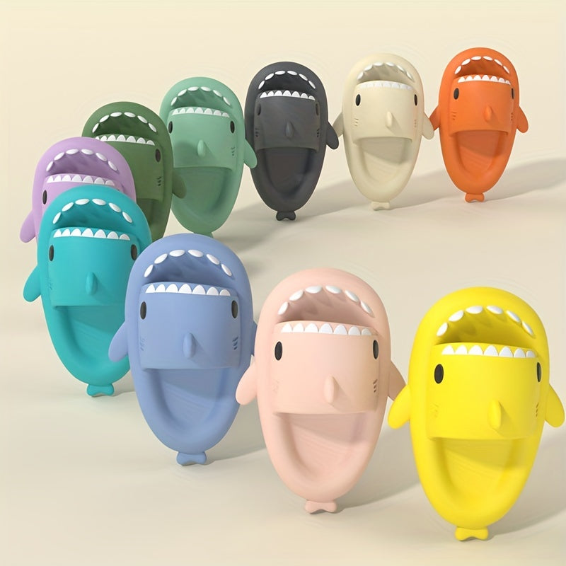 Men's Cartoon Shark Non Slip Platform Slides Soft Sole Cloud Slides