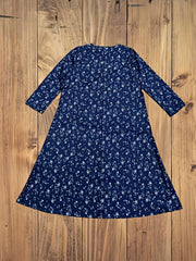  Ditsy Floral Print Long Sleeve Maxi Dress