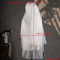 Double Layer Rhinestone Bridal Veil Wedding Accessory for Ladies Church