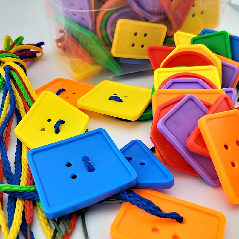 Kindergarten Building Blocks Educational Toy with Geometric Buttons