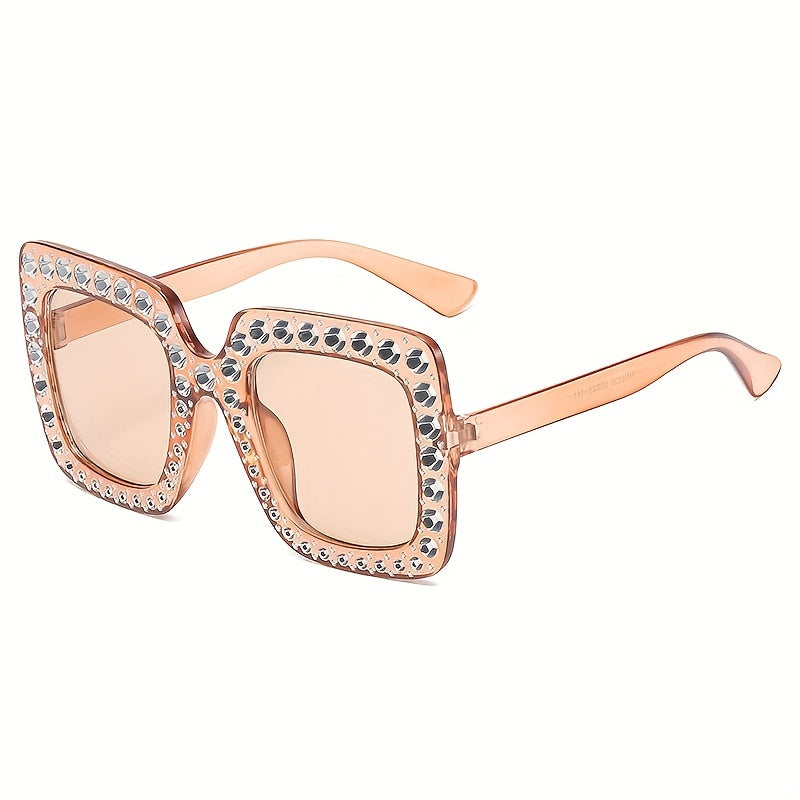 Large Rhinestone Sunglasses Casual Photo Booth Props Glasses UV400