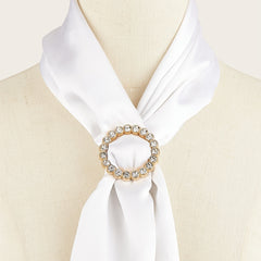 Women Belt Buckle Scarf with Rhinestone Decor