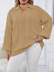  Jacquard Long Sleeve Sweater Women's Pullover Jumper