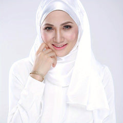 Pearlescent Satin Scarf Hijab Solid Shawl Classic Silk Head Wrap