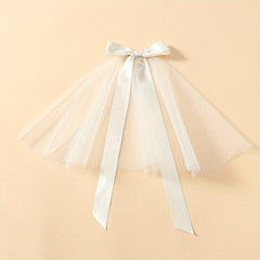 Romantic Sheer Bowknot Bridal Veil with Ribbon Edge & Comb