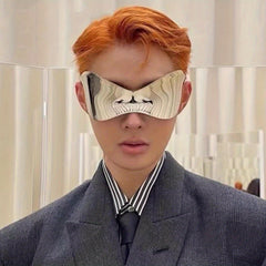Oversized Shield Sunglasses Cyberpunk Mirror Lens UV400