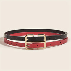 Double Layer Thin Belt Decorative Waistband for Women