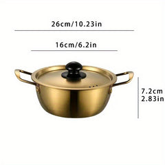 1pc Stainless Steel Ramen Pot with Lid, Noodle Cooking Pot