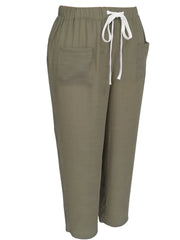  Casual Pants Women's Plus Solid Elastic Drawstring High Rise Loose